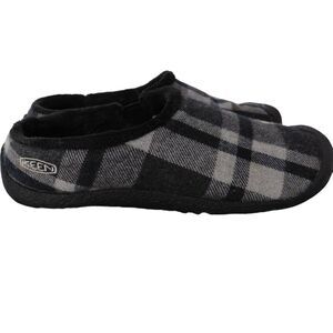 KEEN Womens Size  8.5 HOWSER Black Gray Plaid Wool Slippers Rubber Soles